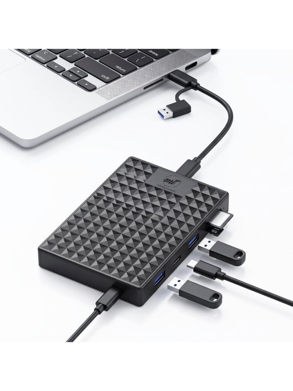 1TB Portable External Hard Drive with 5-in-1 Docking Station, USB-C Hub, SD